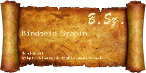 Bindseid Szabin névjegykártya